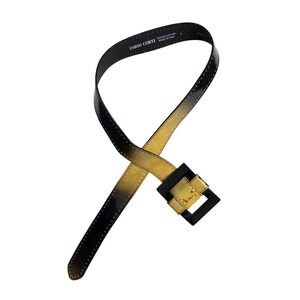 Fabio Corti Italy Womens Leather Ombre Belt Black Yellow Large